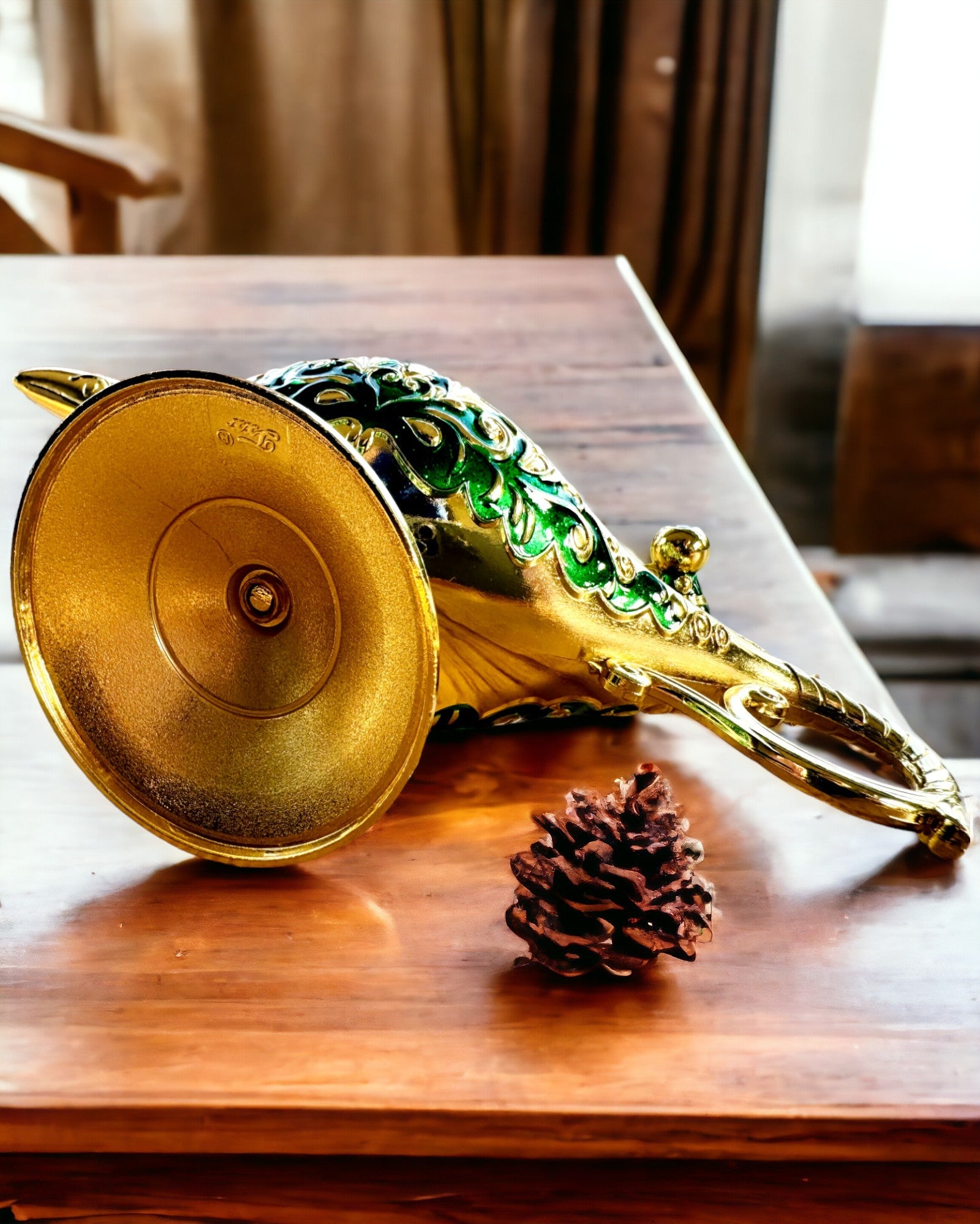 Magische Lamp van Aladdin met Graveeroptie - Variant Donkergroen, verweven met goud