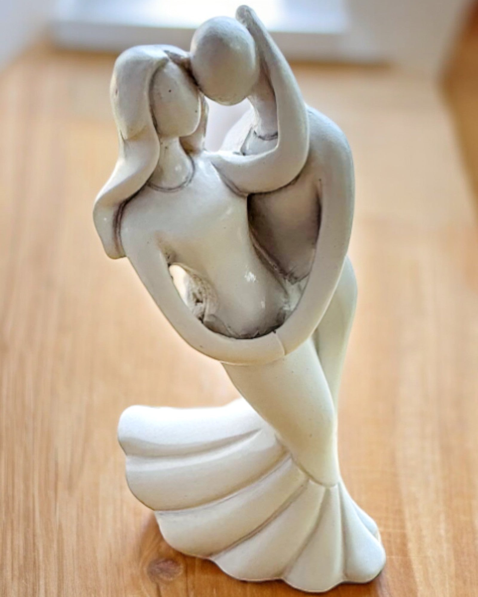 Elegante Verbinding - Kleine Decoratieve Beeldje met Gravure Optie - kleur wit