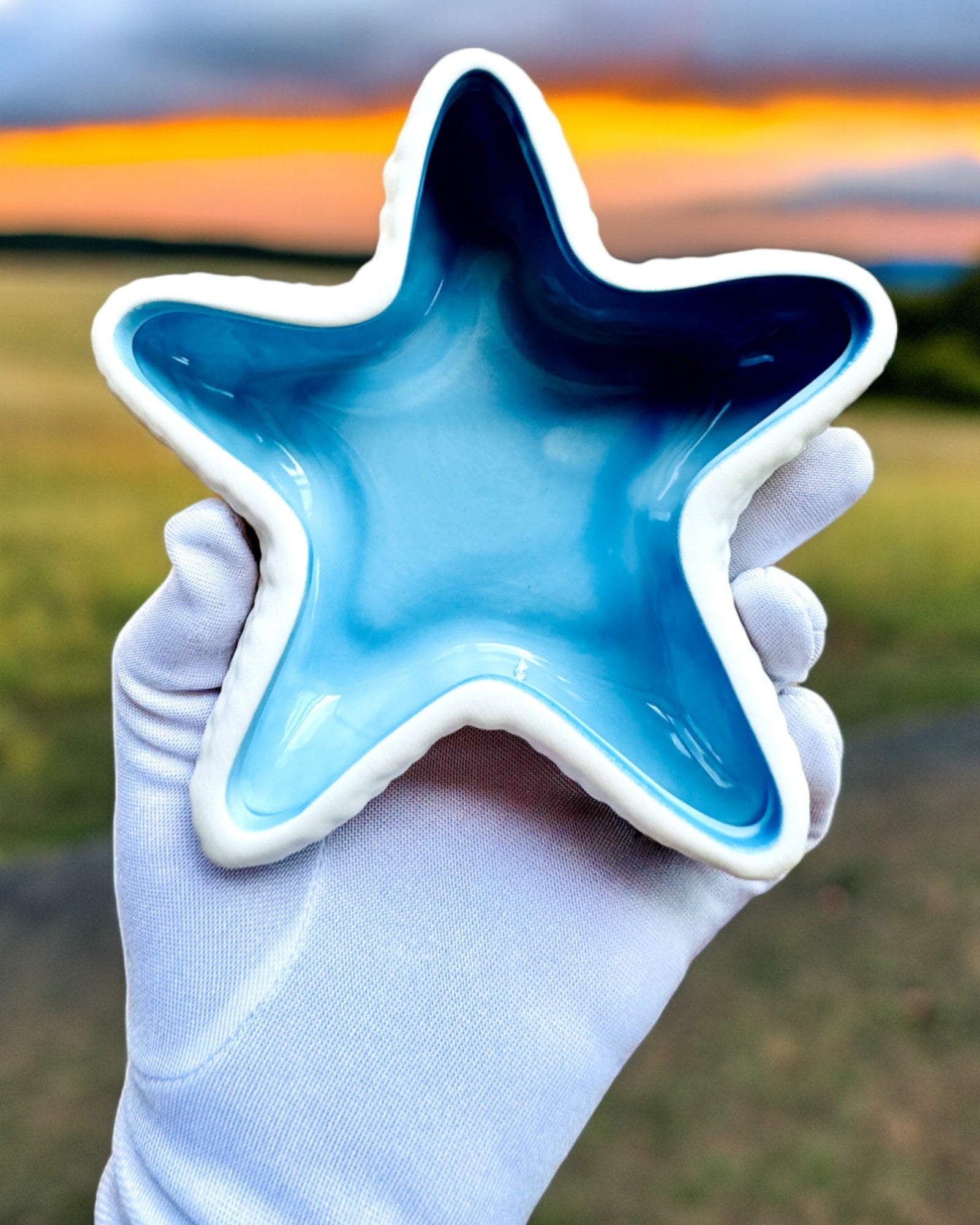 Keramische Kom "Sterrenlicht" - 14 cm breed - als cadeau, personalisatie met gravure