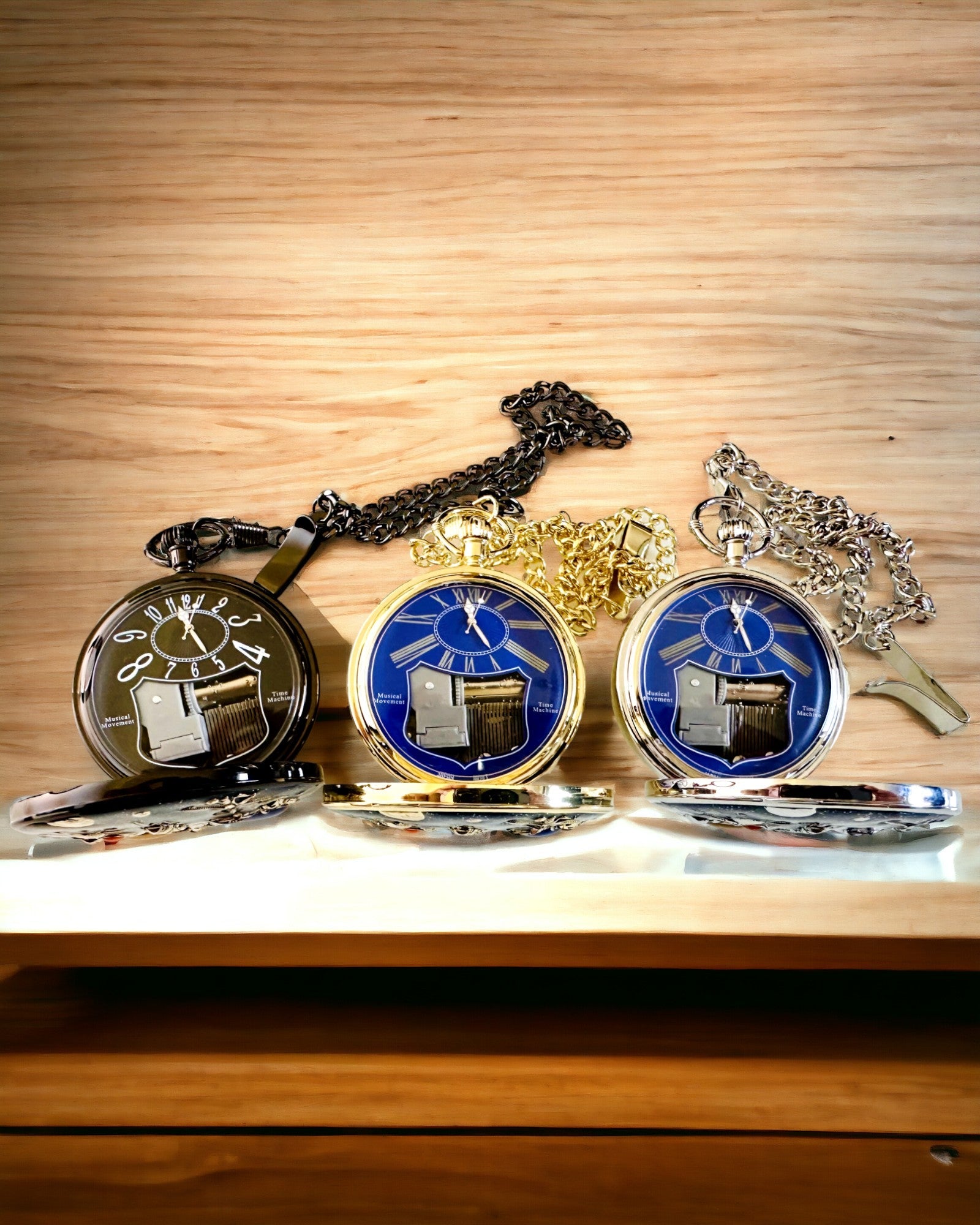 Zakhorloge "Astrum Temporis" - Zwarte rand. Mogelijkheid tot personalisatie met gravure