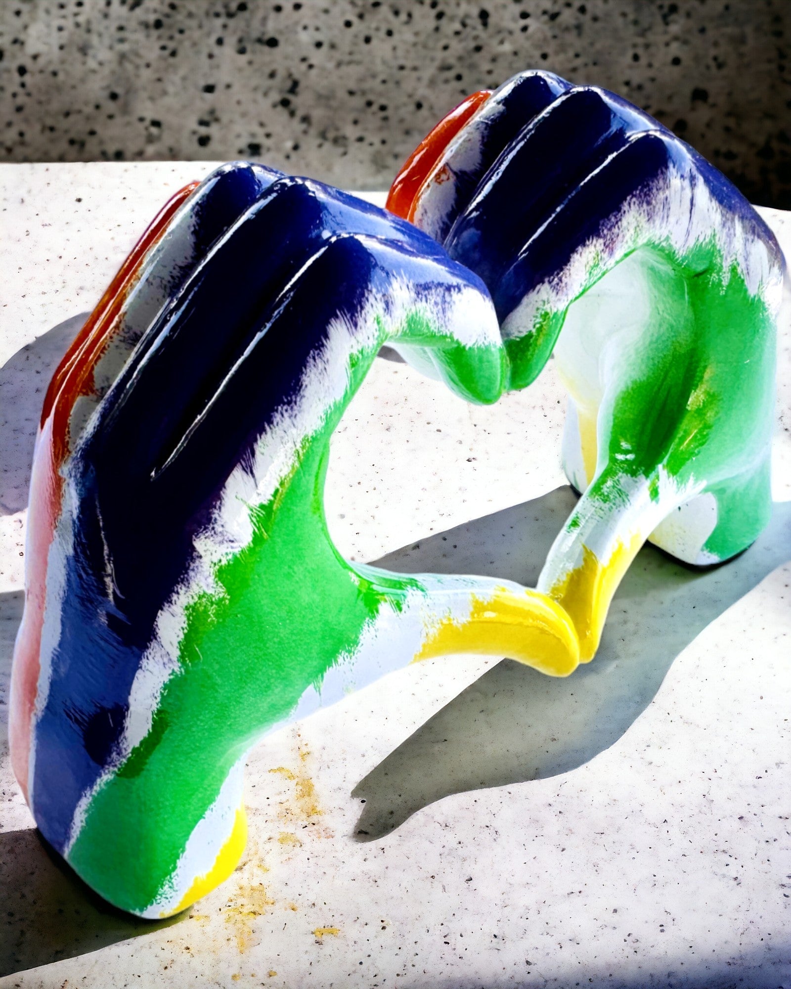 Kleurrijk Ruimtelijk Hart - Decoratief Beeldje van Hars met personalisatiemogelijkheid, als cadeau