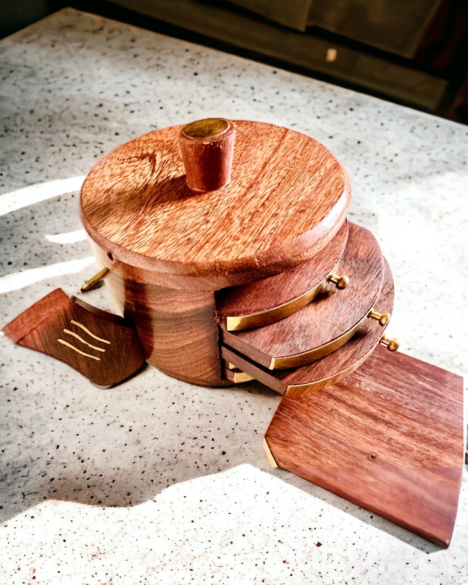 Retro Houten "Theedoos" met Gravure Optie