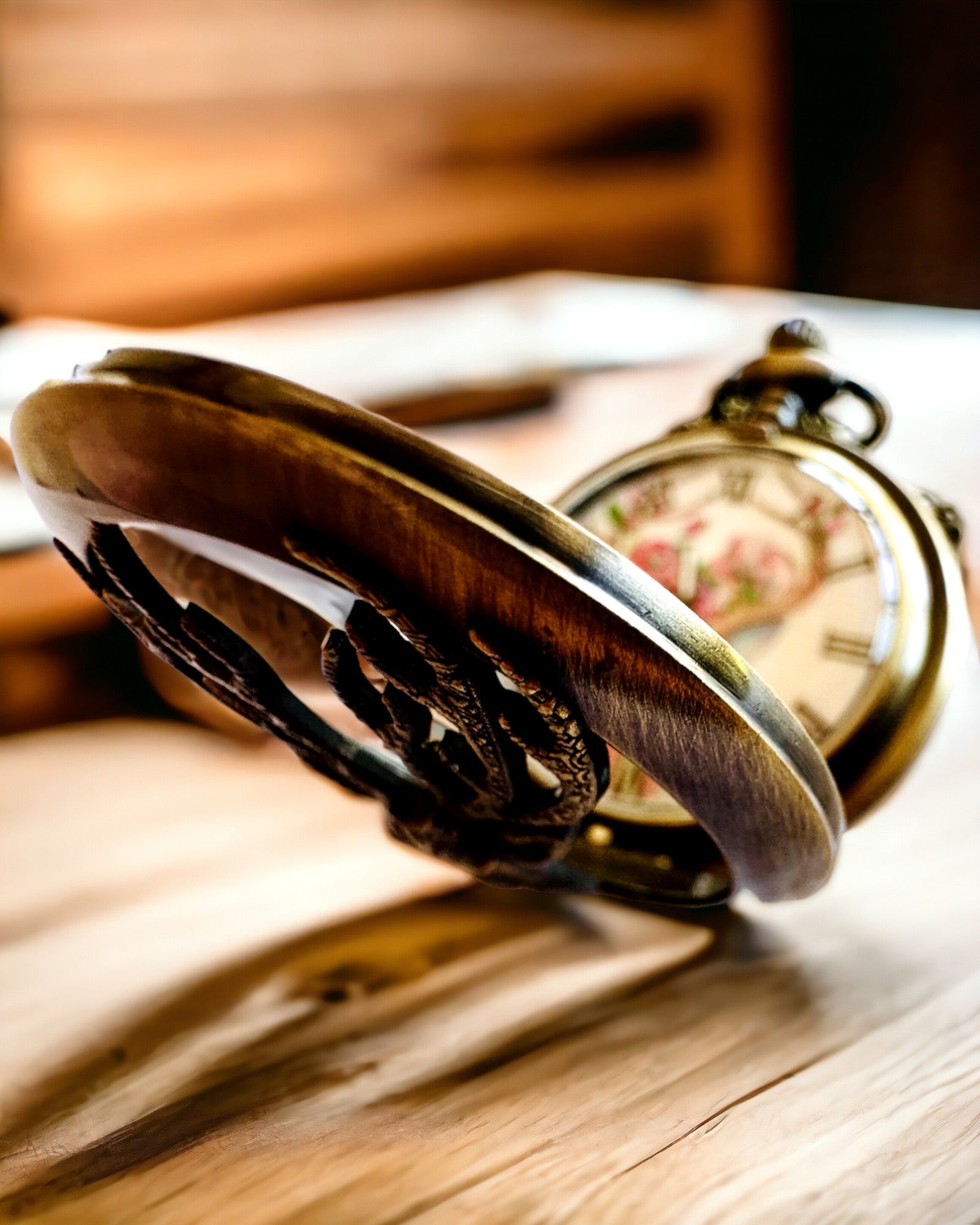 Zakhorloge Boswachter - Elegante Zakhorloge met Hertmotief, mogelijkheid tot personalisatie met gravure