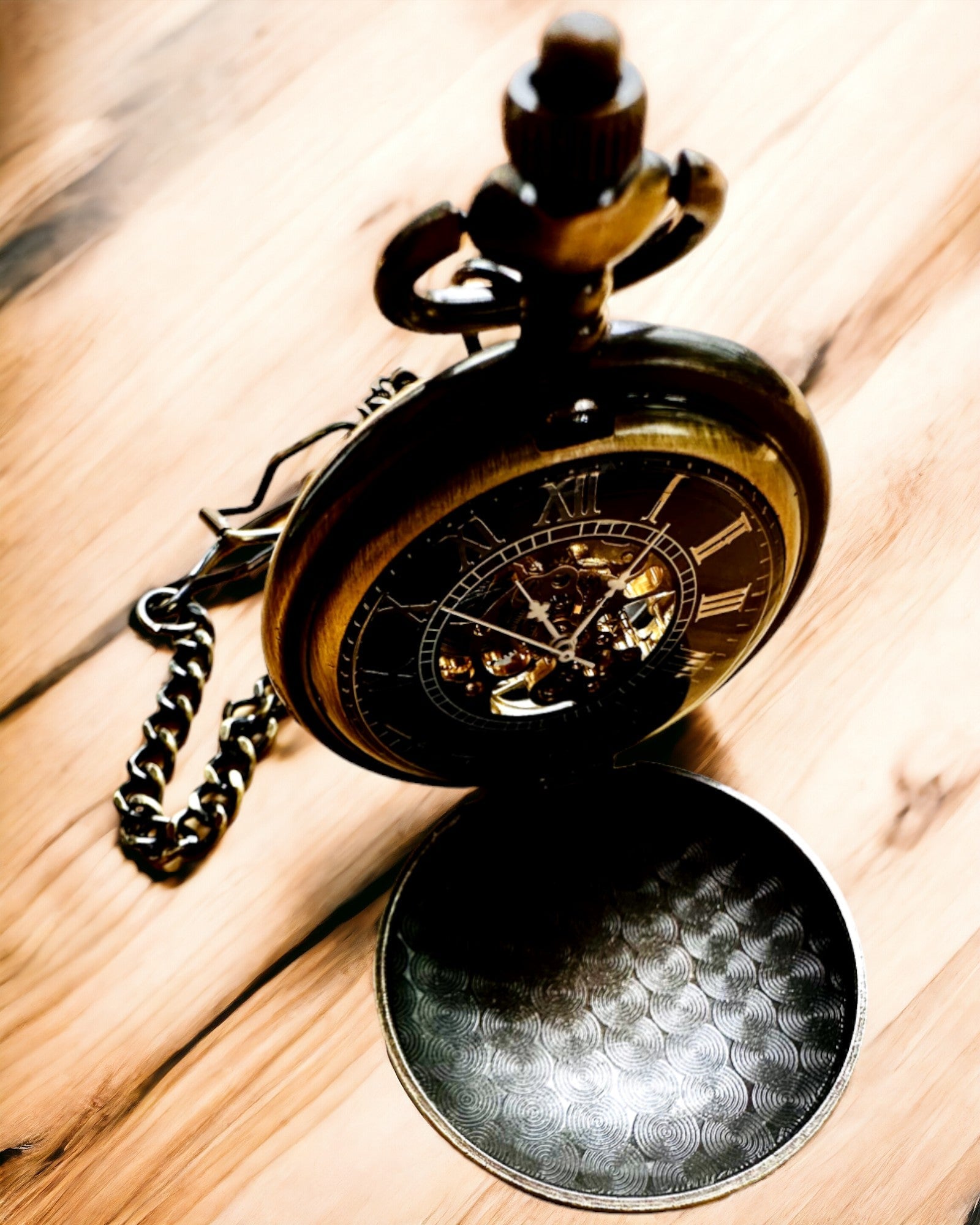 Klassieke zakhorloge "Vintage Elegance", kleur goud, mogelijkheid tot personalisatie met gravure