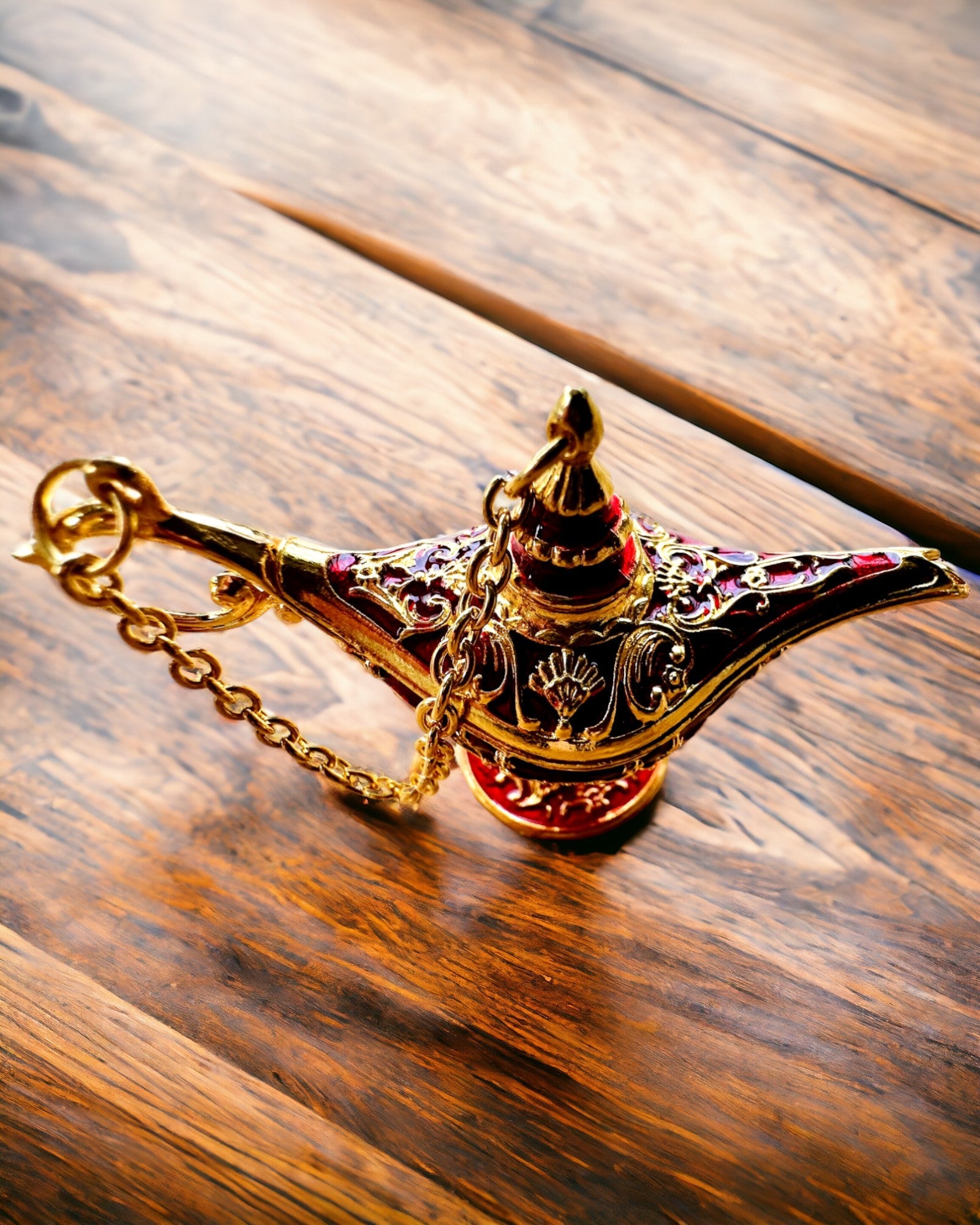 Kleine 4 cm Magische Lamp van Aladdin, sleutelhanger, 6 kleuropties - Betoverde Herinneringen, personalisatie met gravure