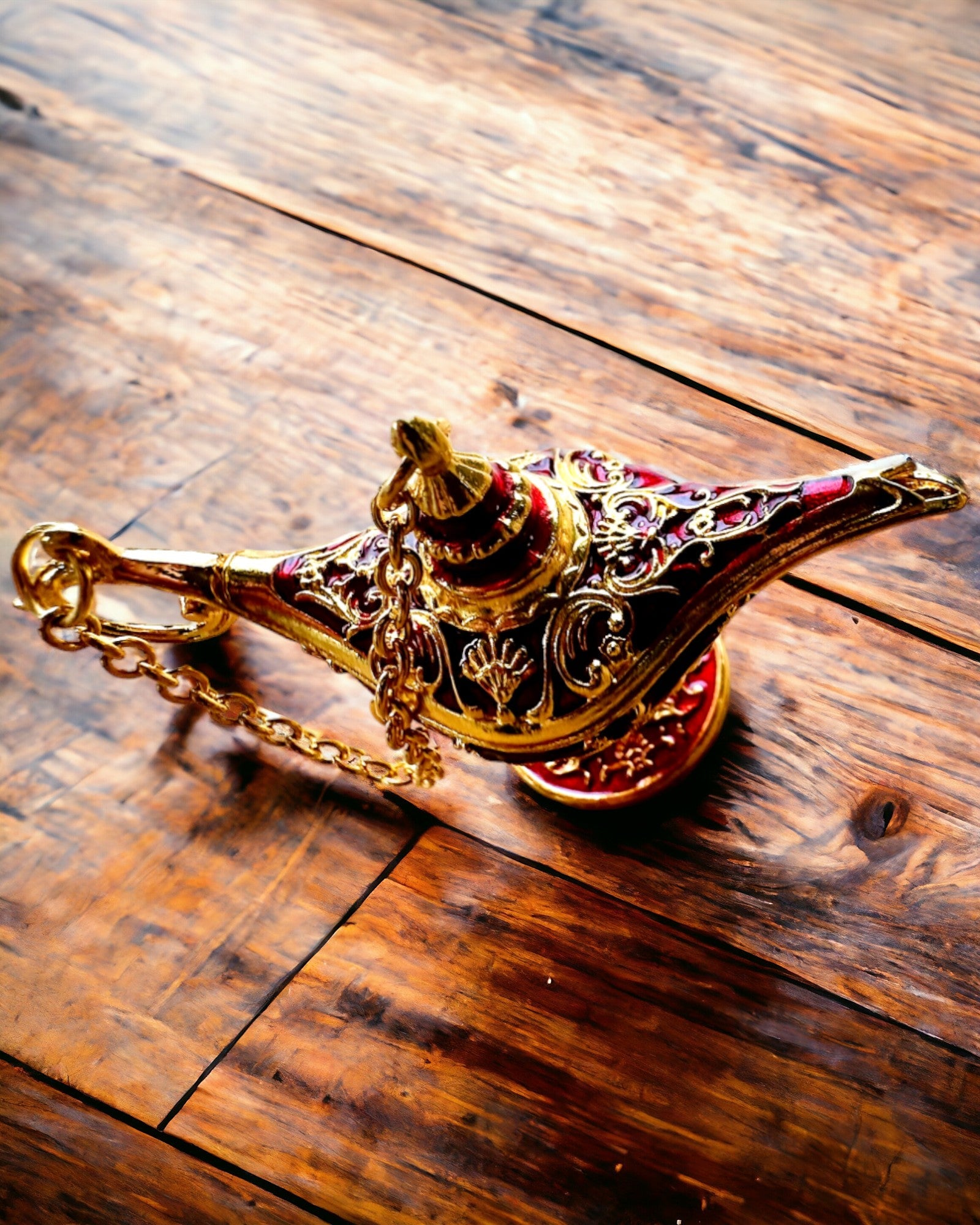Kleine 4 cm Magische Lamp van Aladdin, sleutelhanger, 6 kleuropties - Betoverde Herinneringen, personalisatie met gravure