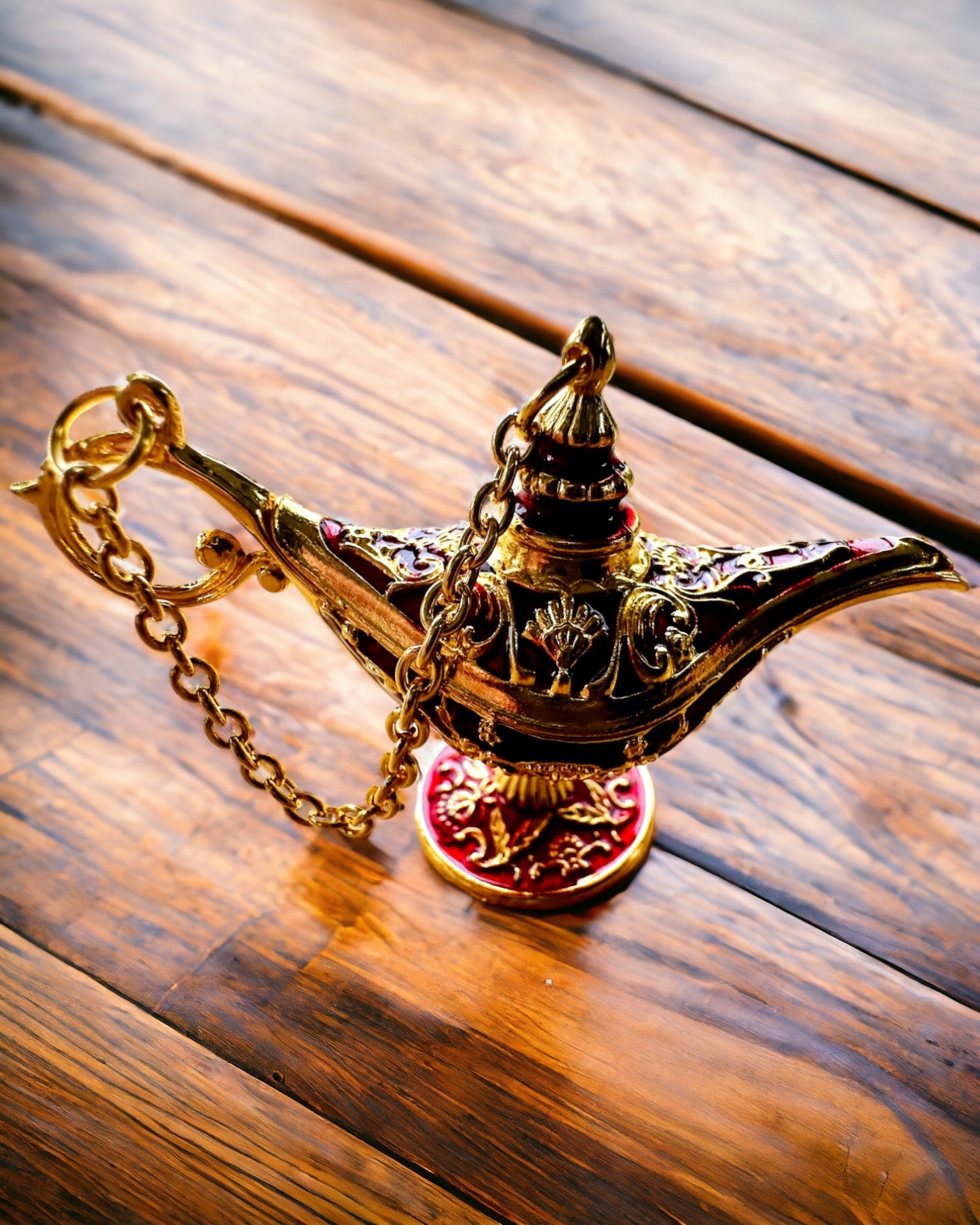 Kleine 4 cm Magische Lamp van Aladdin, sleutelhanger, 6 kleuropties - Betoverde Herinneringen, personalisatie met gravure