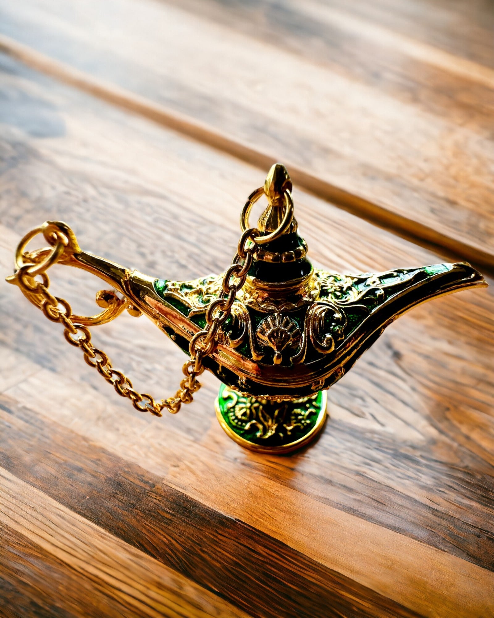Kleine 4 cm Magische Lamp van Aladdin, sleutelhanger, 6 kleuropties - Betoverde Herinneringen, personalisatie met gravure