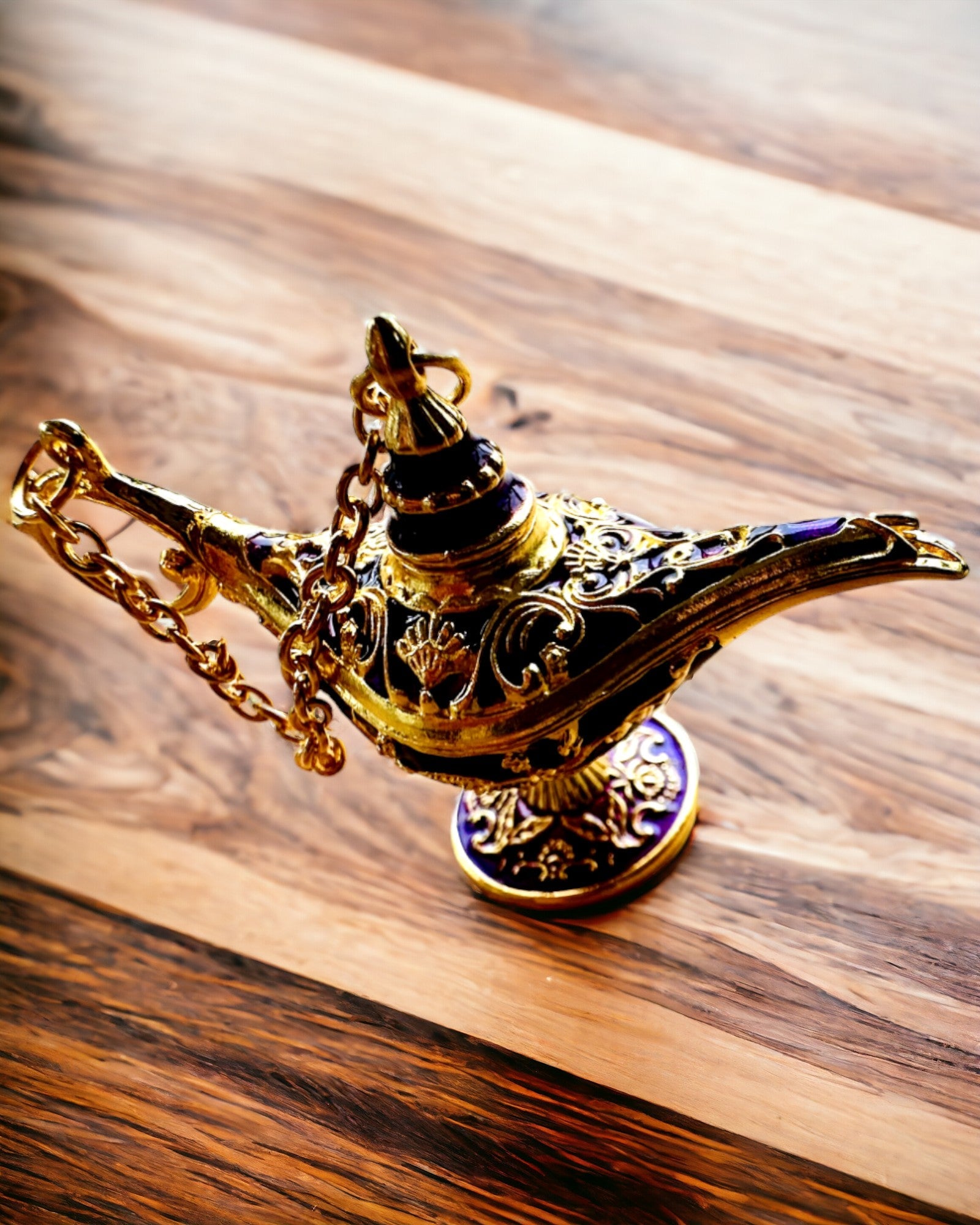Kleine 4 cm Magische Lamp van Aladdin, sleutelhanger, 6 kleuropties - Betoverde Herinneringen, personalisatie met gravure