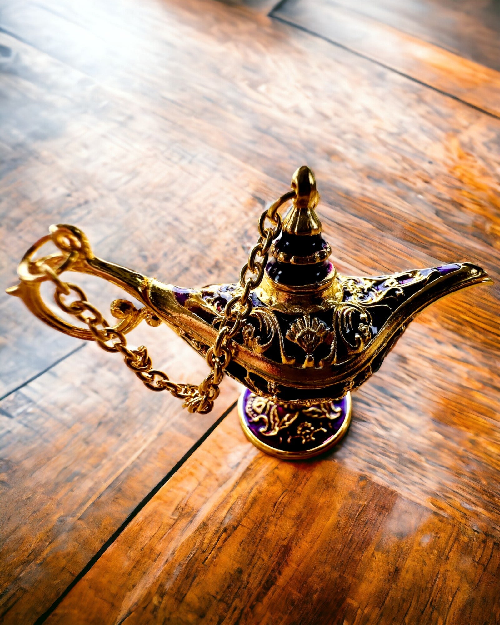 Kleine 4 cm Magische Lamp van Aladdin, sleutelhanger, 6 kleuropties - Betoverde Herinneringen, personalisatie met gravure