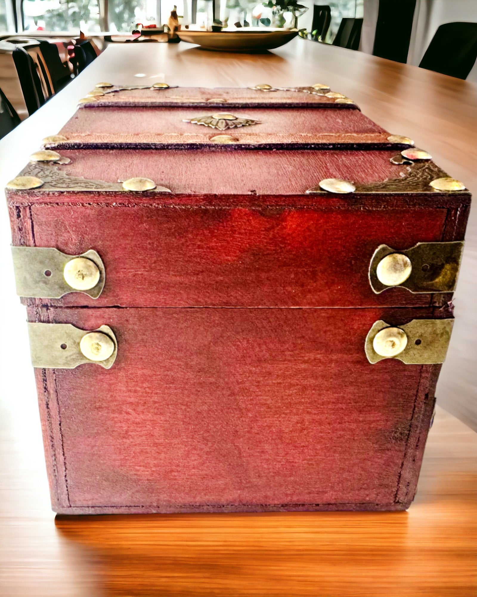 Houten Doos 'Piraten Schatkist' – Vintage Doos voor Sieraden en Snuisterijen