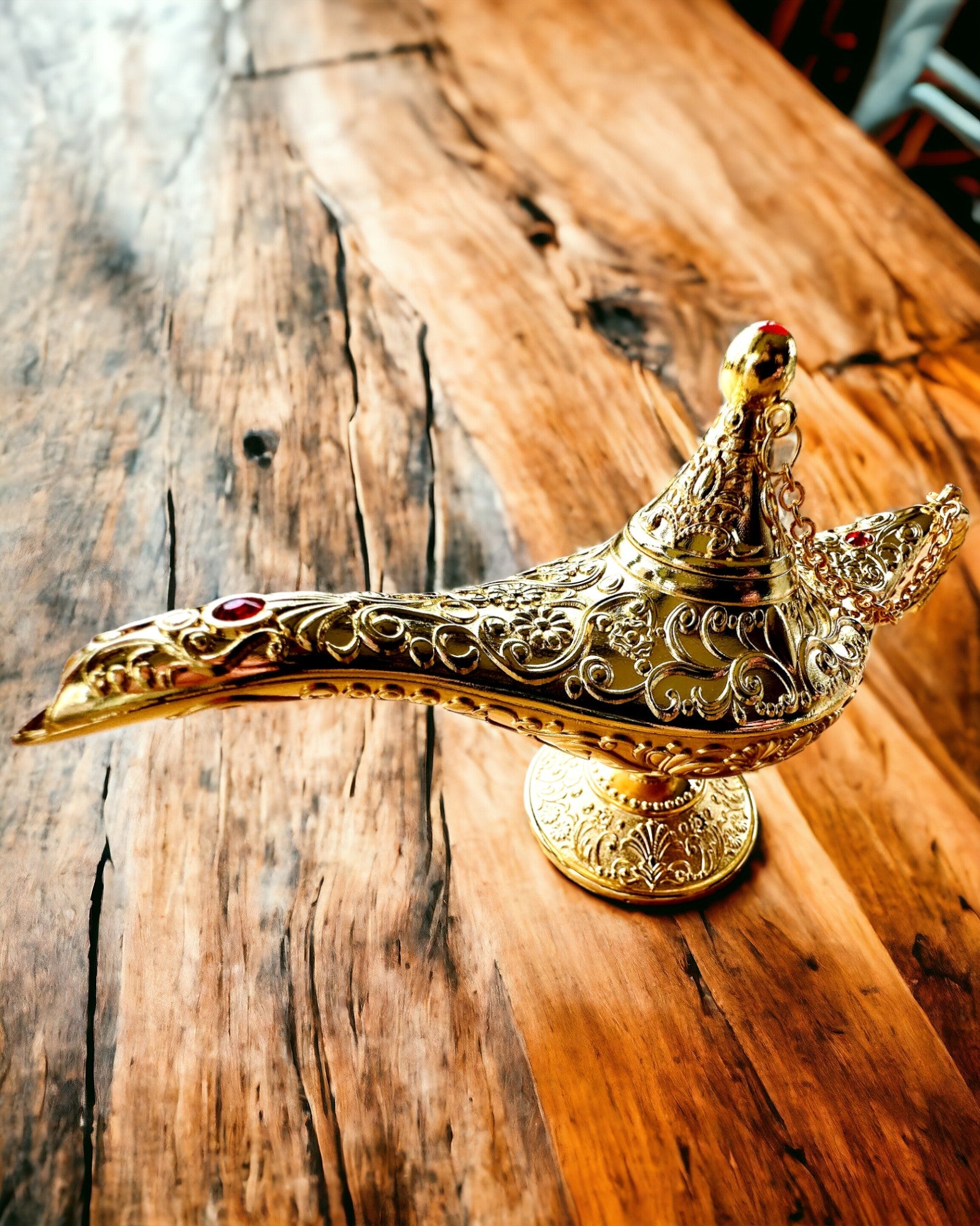 Magische Lamp van Aladdin met Graveeroptie - Klassieke Gouden Variant, verweven