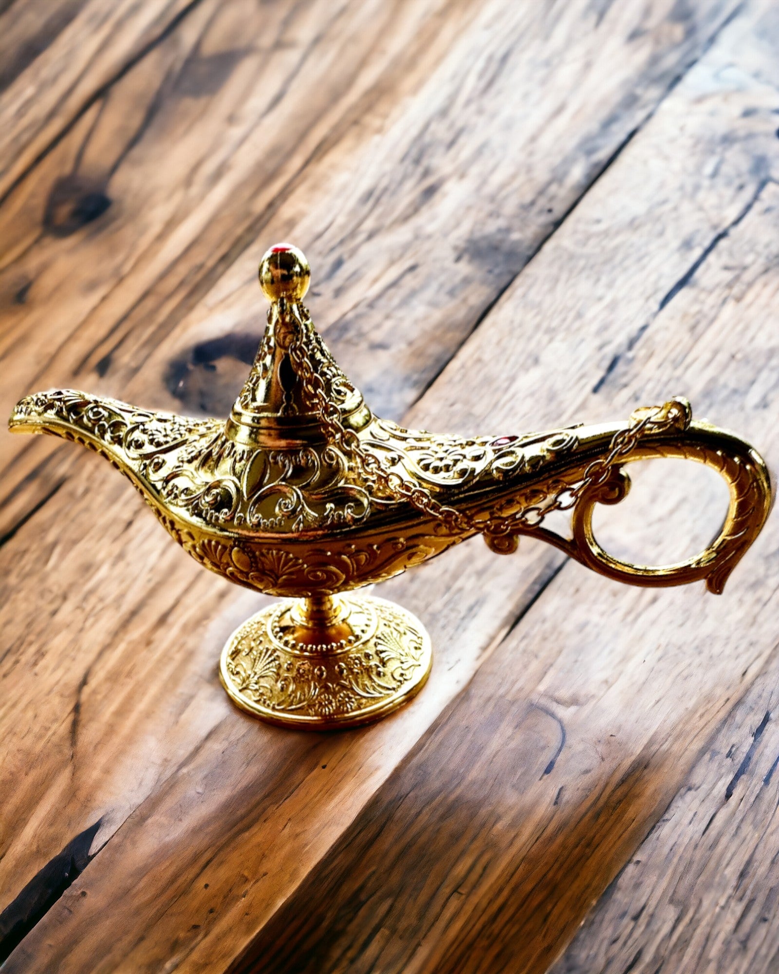 Magische Lamp van Aladdin met Graveeroptie - Klassieke Gouden Variant, verweven