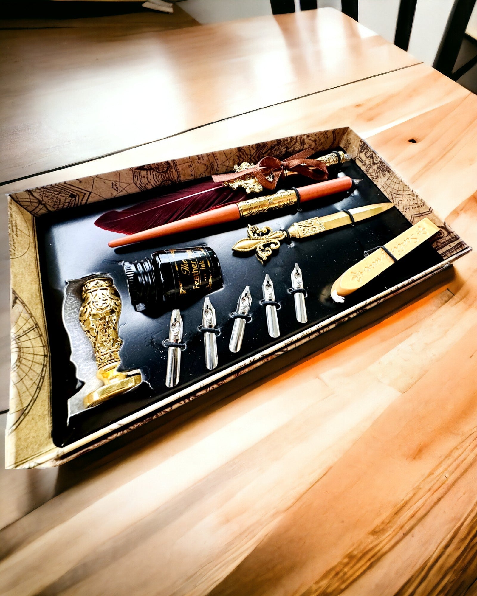 Exclusieve Kalligrafieset, vulpen om te dopen en inktset, personalisatie met gravure