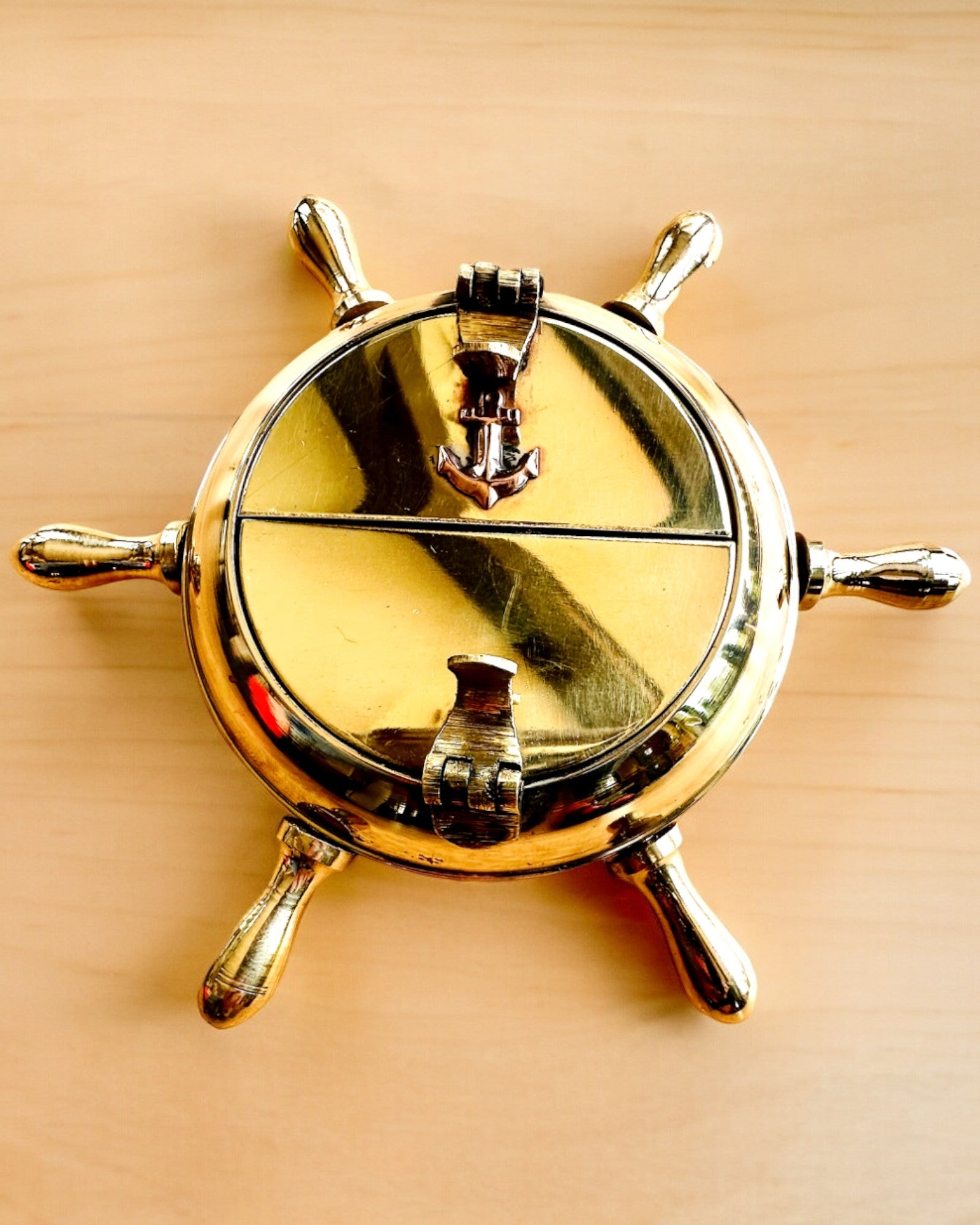 Messing Kapiteinsasbak - optie voor personalisatie als cadeau met gravure, handgemaakt