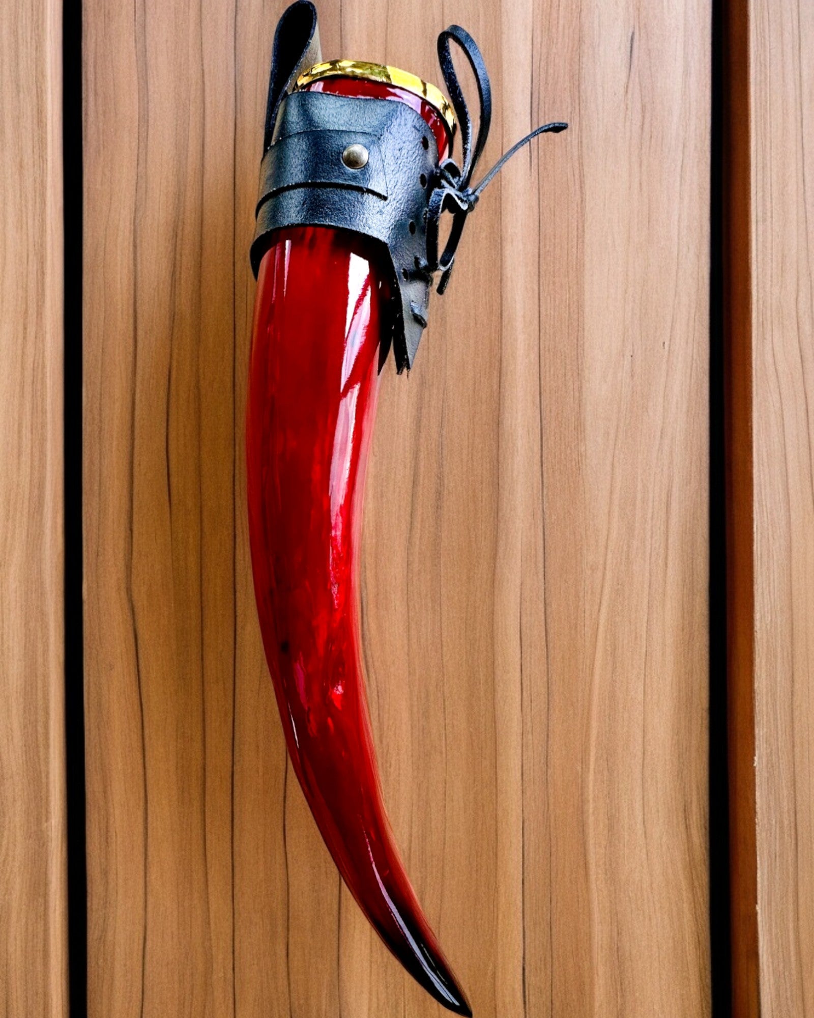 Krijgers hoornbeker - Rood - met mogelijkheid tot personalisatie met gravure