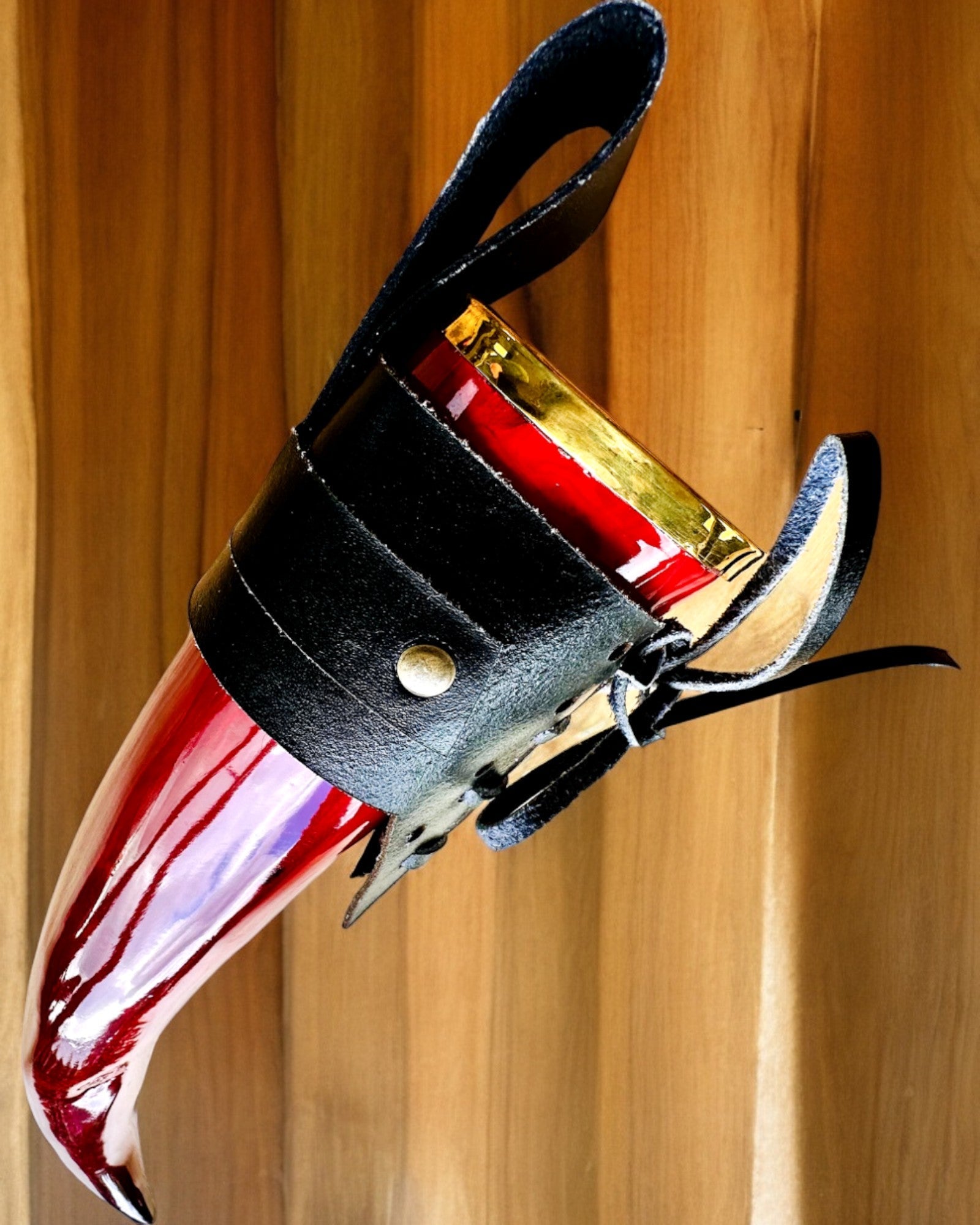 Krijgers hoornbeker - Rood - met mogelijkheid tot personalisatie met gravure