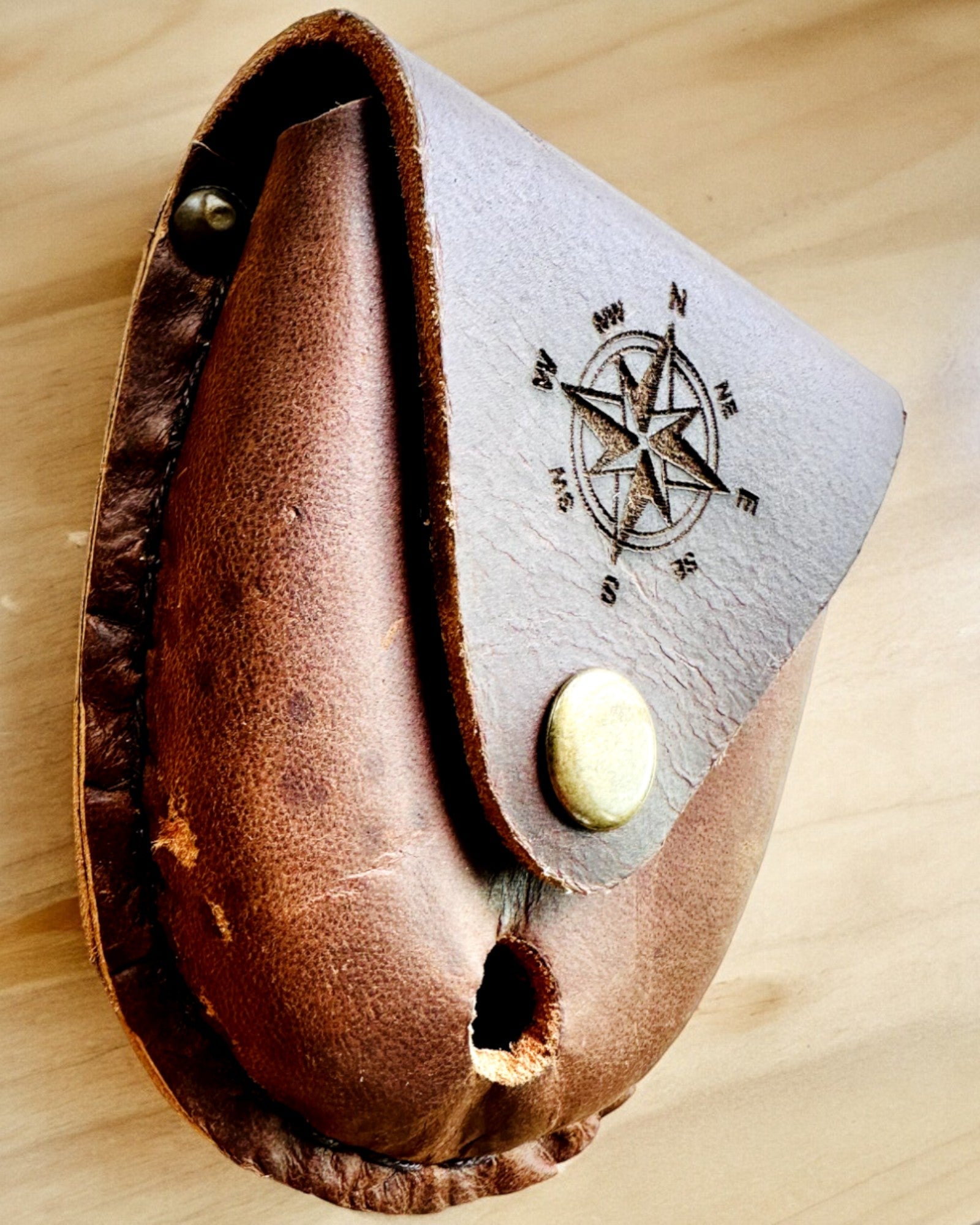 Leren Etui "Odkrywca" - voor compacte kompas of zakhorloge - mogelijkheid tot personalisatie met gravure