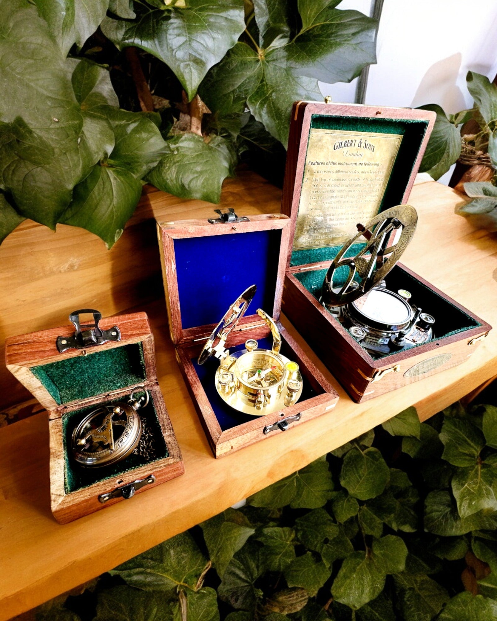 Grote Houten Doos voor Kompas "Gilbert & Sons" met Gravure Optie