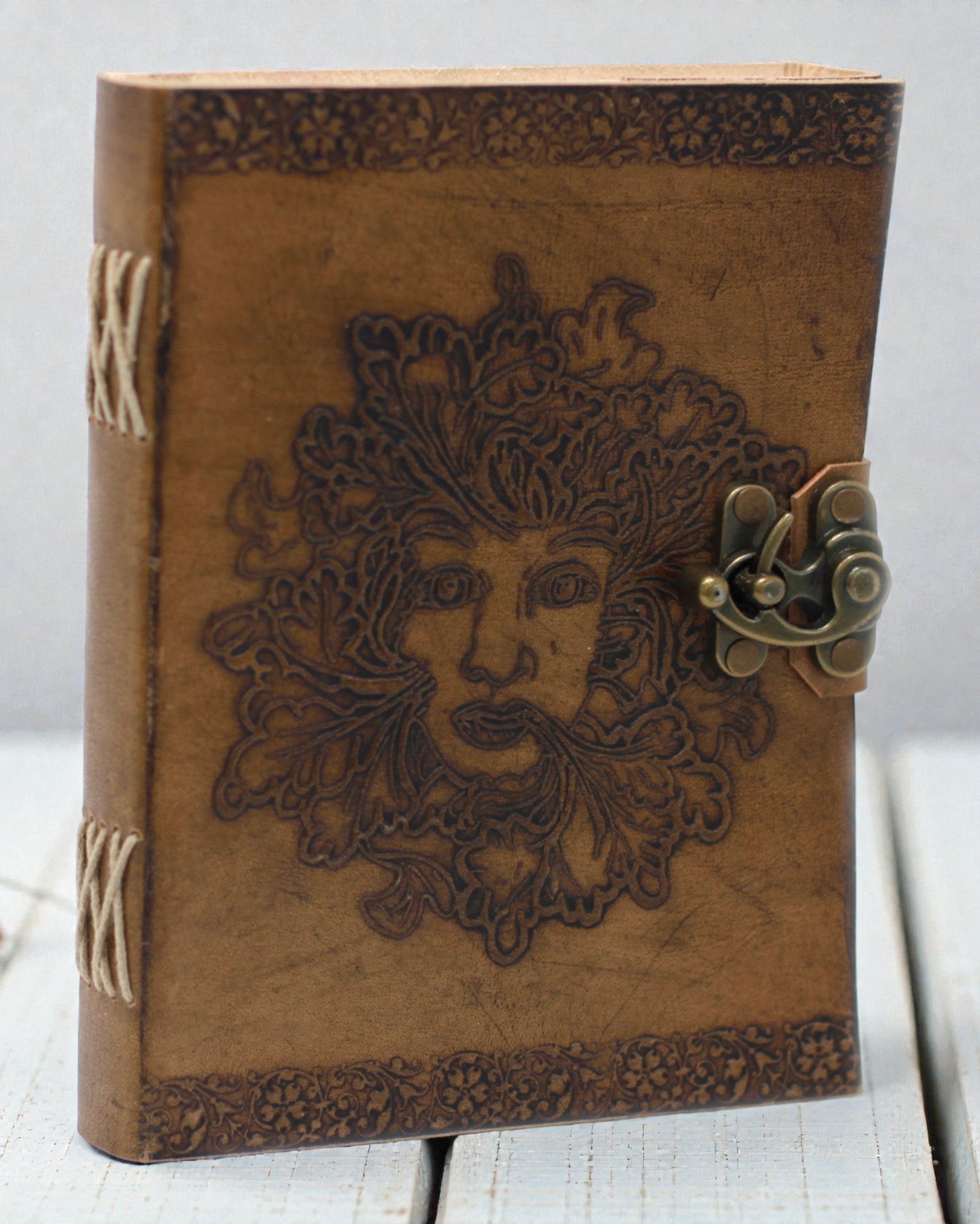 Leren notitieboek ‘Groene Man’ (20x15 cm)