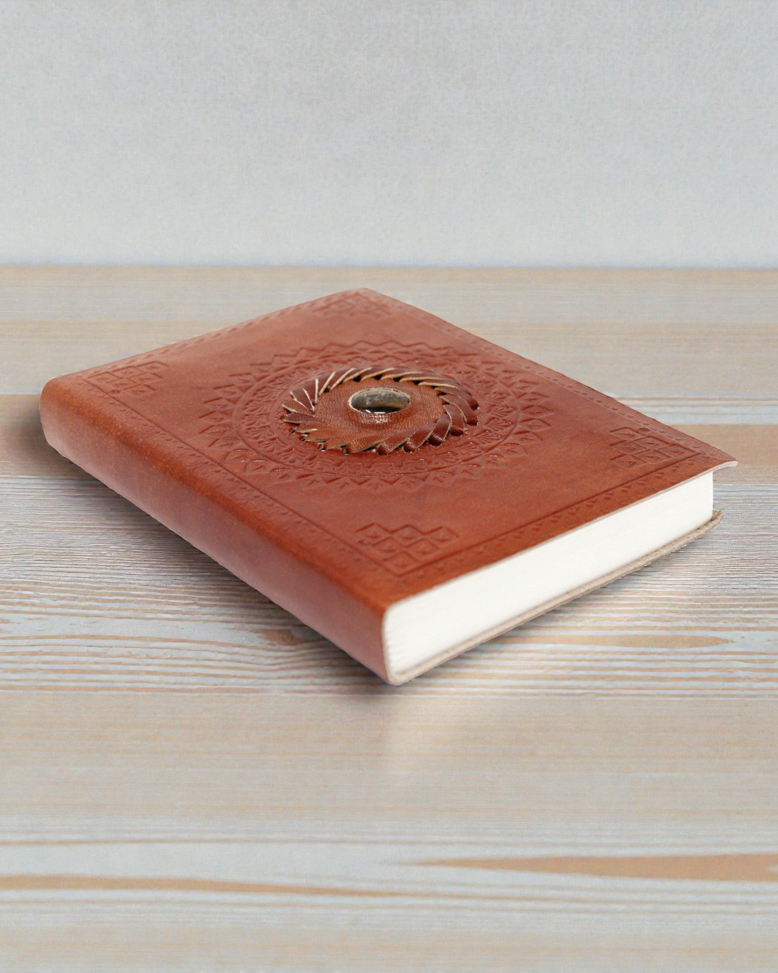 Aureum Vision – Leren notitieboek met tijgeroog