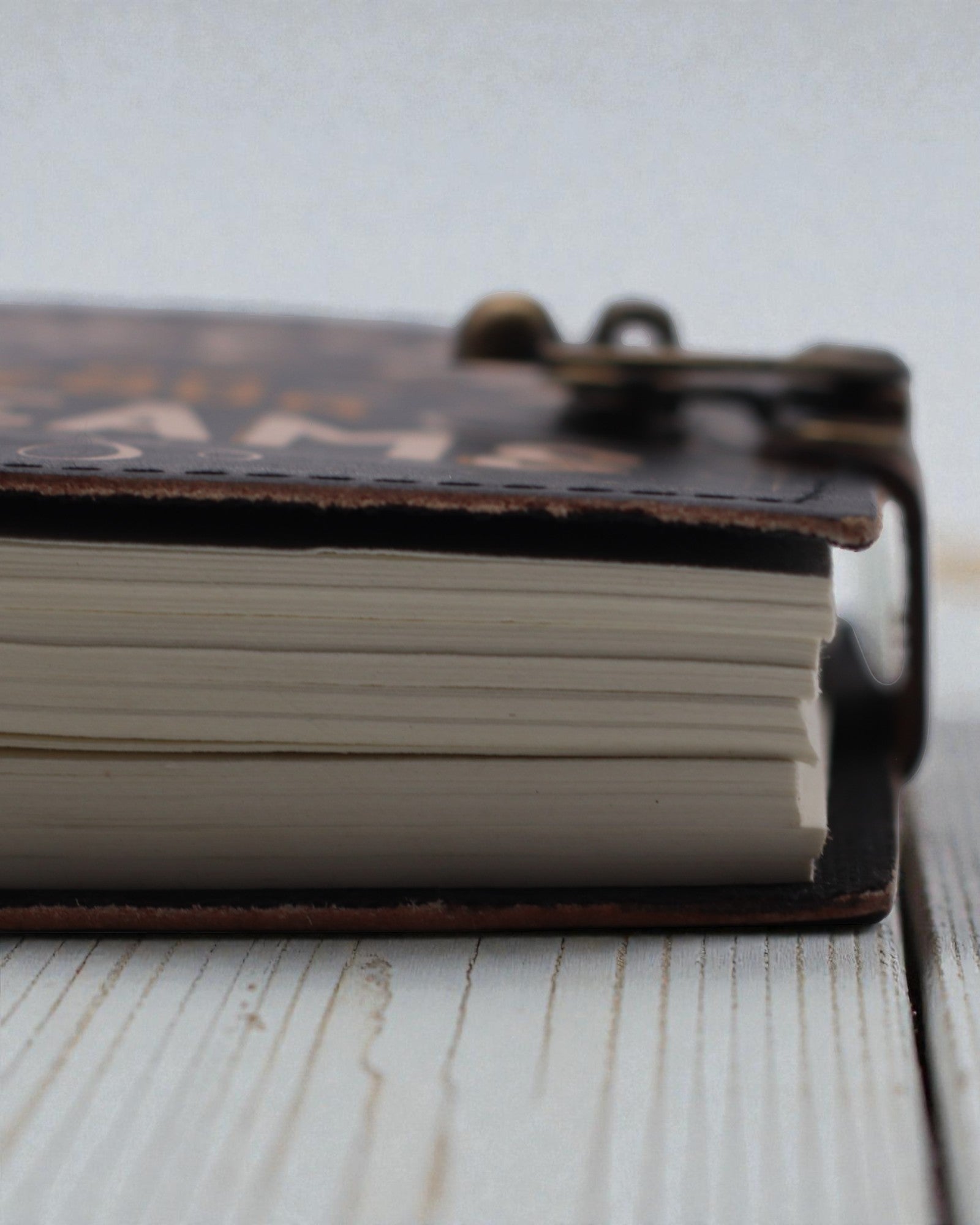 Leren bedrukt notitieboek – Geef je dromen nooit op - 17.8×12.7 cm