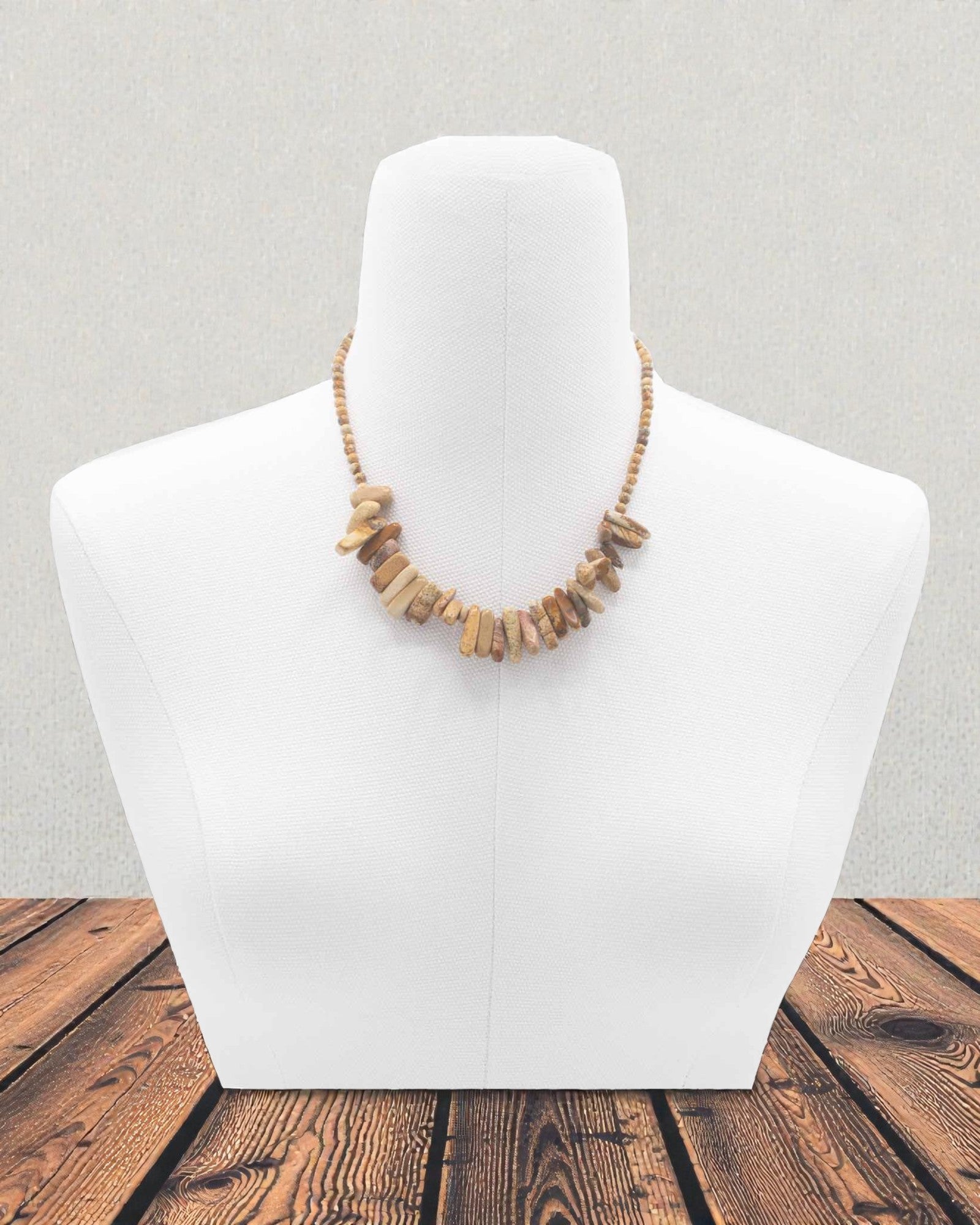 Longstone edelsteen halsketting - kaartsteen