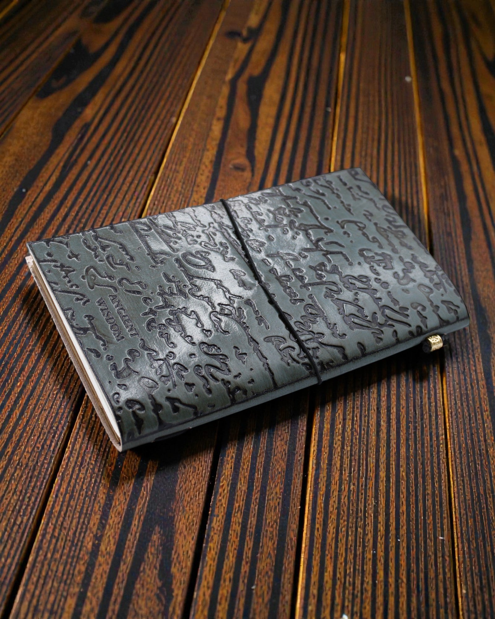 Handgemaakt leren dagboek – Belangrijke dingen om te doen – Grijs (80 pagina's)