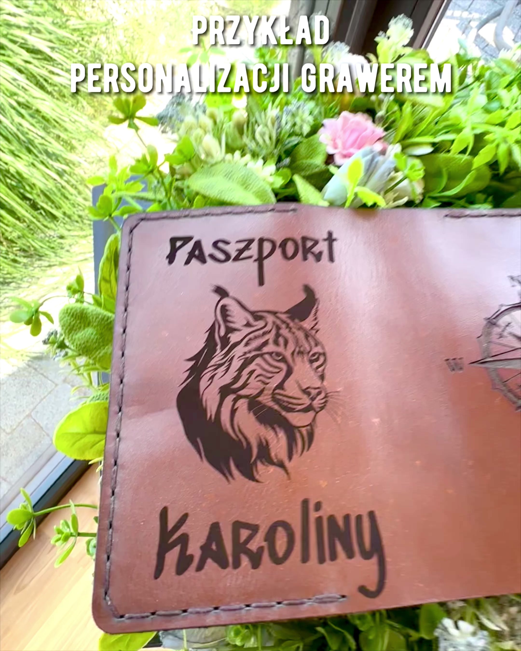Etui "Podróżnika" - Leren Paspoorthouder, personalisatie met gravure - 2 kleuropties