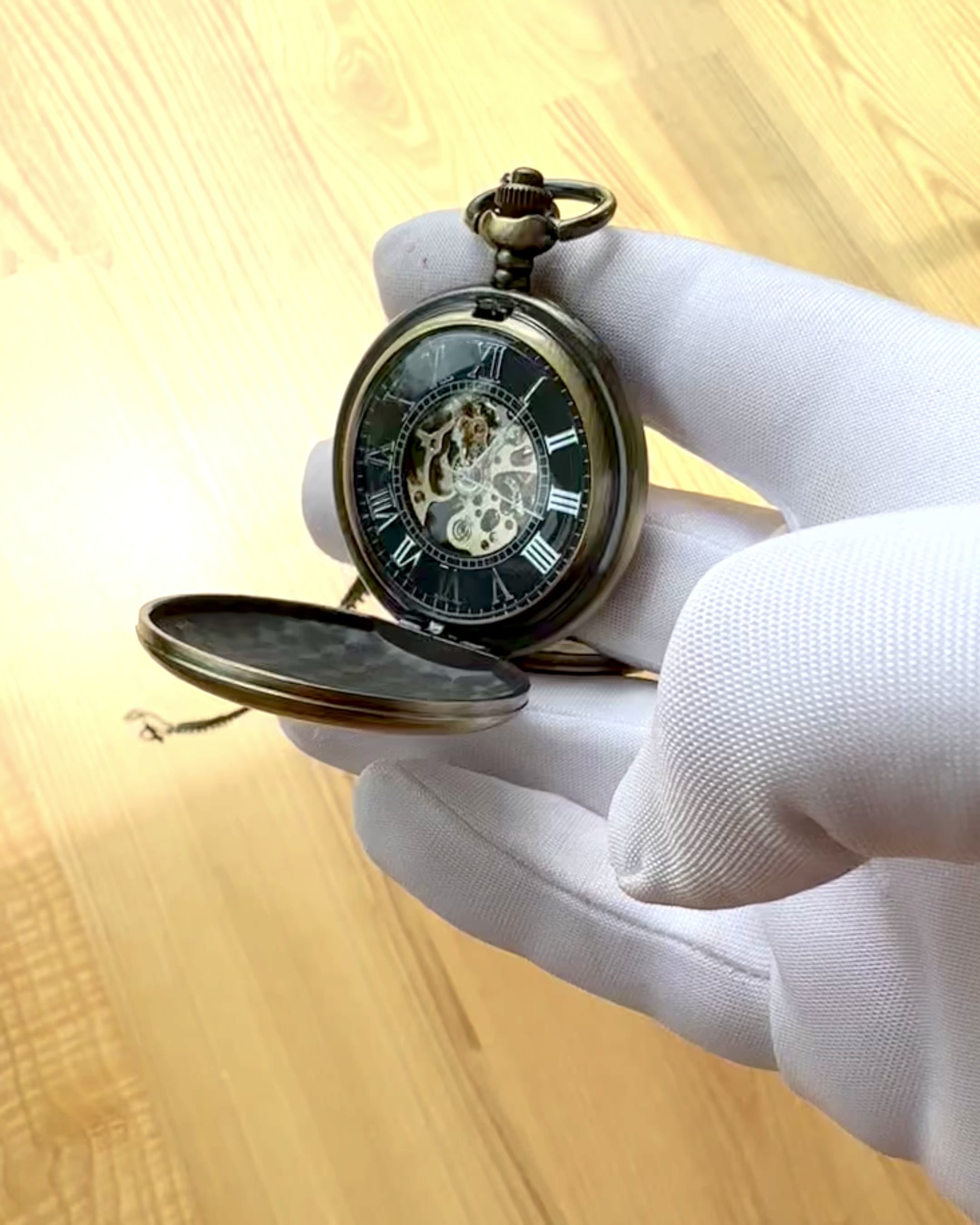 Klassieke zakhorloge "Vintage Elegance", kleur goud, mogelijkheid tot personalisatie met gravure