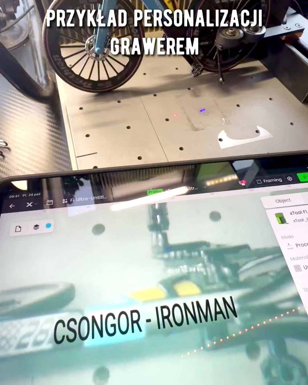 Miniatuurmodel van een triatlonfiets "SpeedStorm 1.2" personalisatie met gravure als cadeau