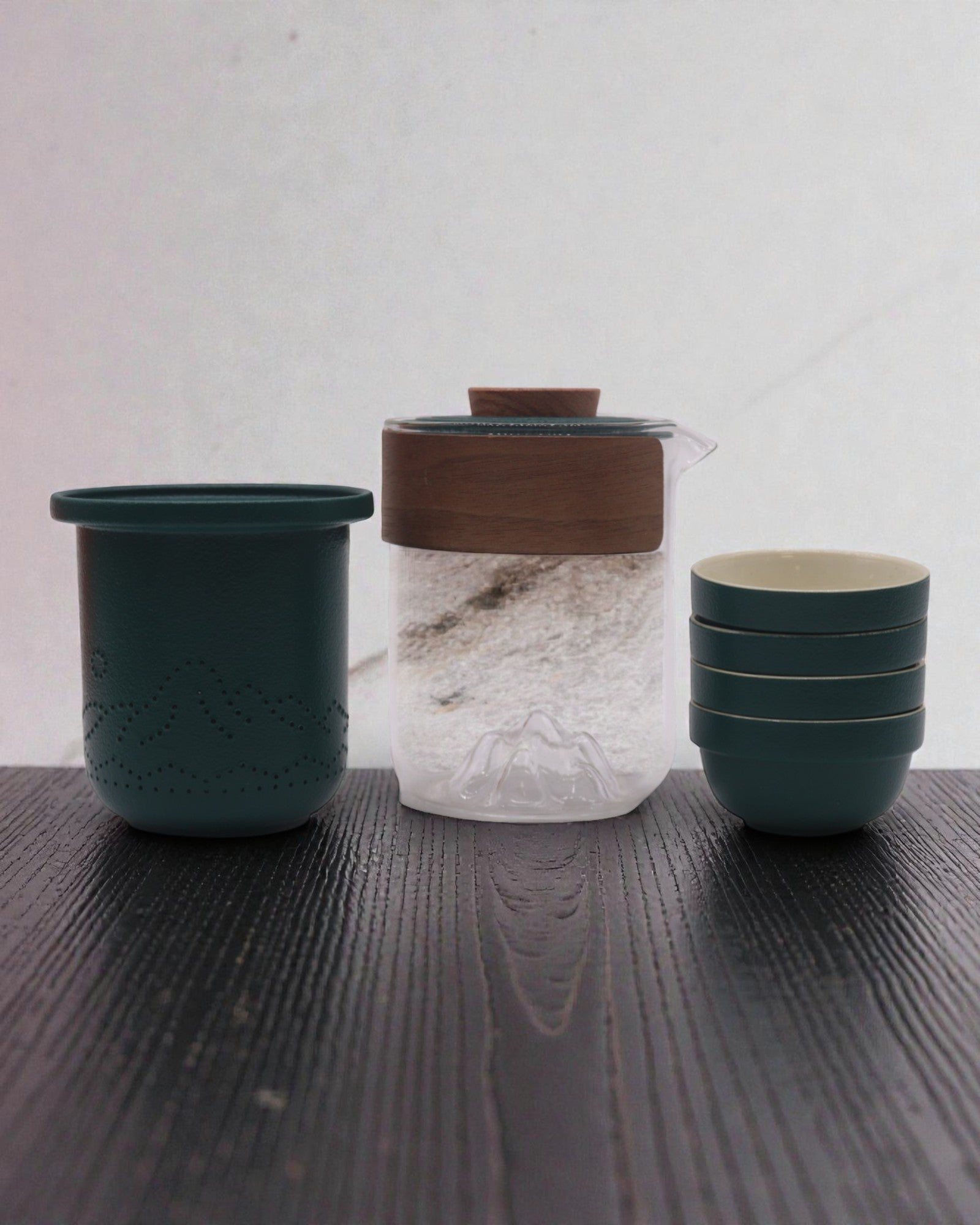 Bergtocht – Toeristische Theeset met 4 Kopjes