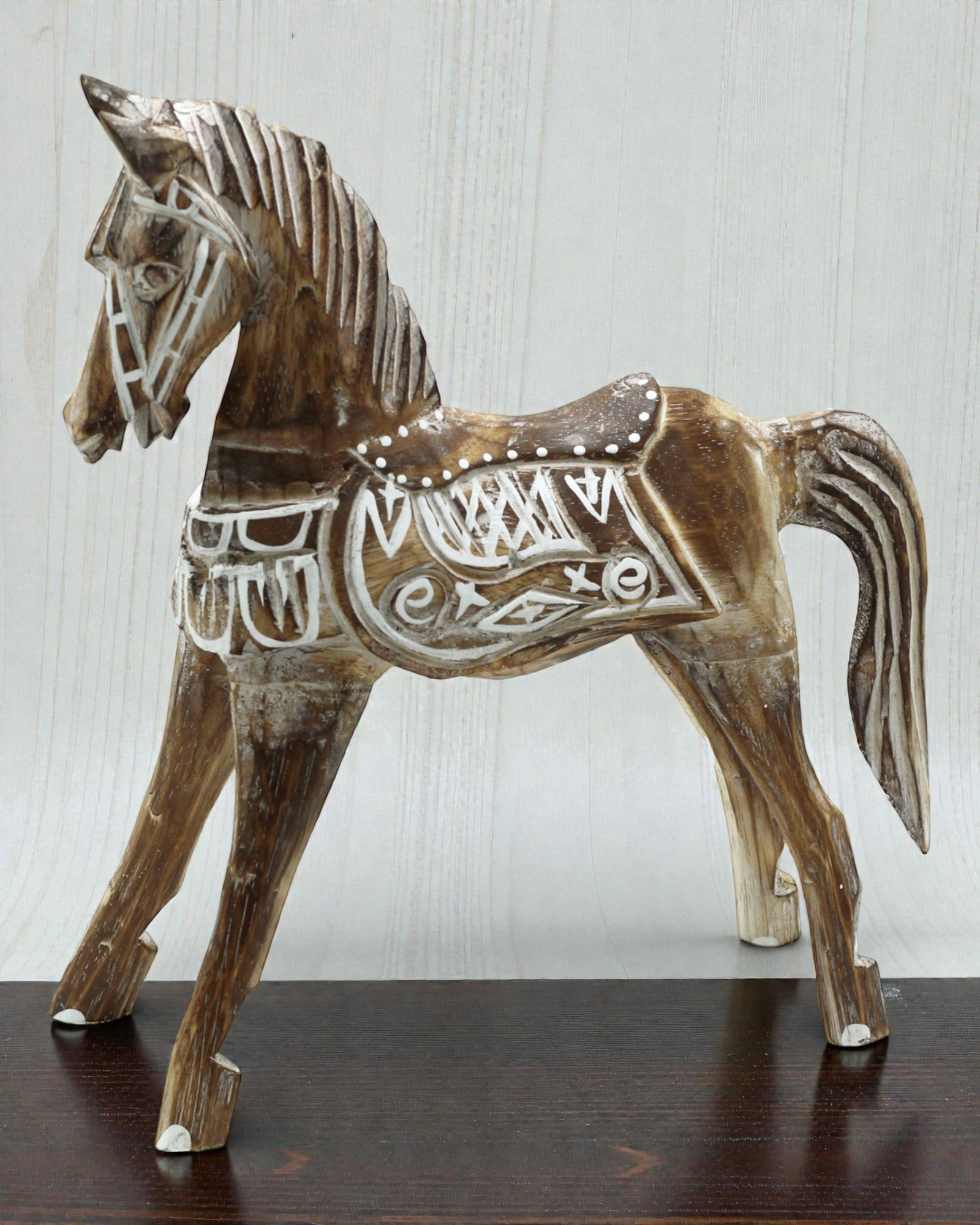 Middelgroot antiek paard 25 cm – Klassieke Oriëntaalse sculptuur