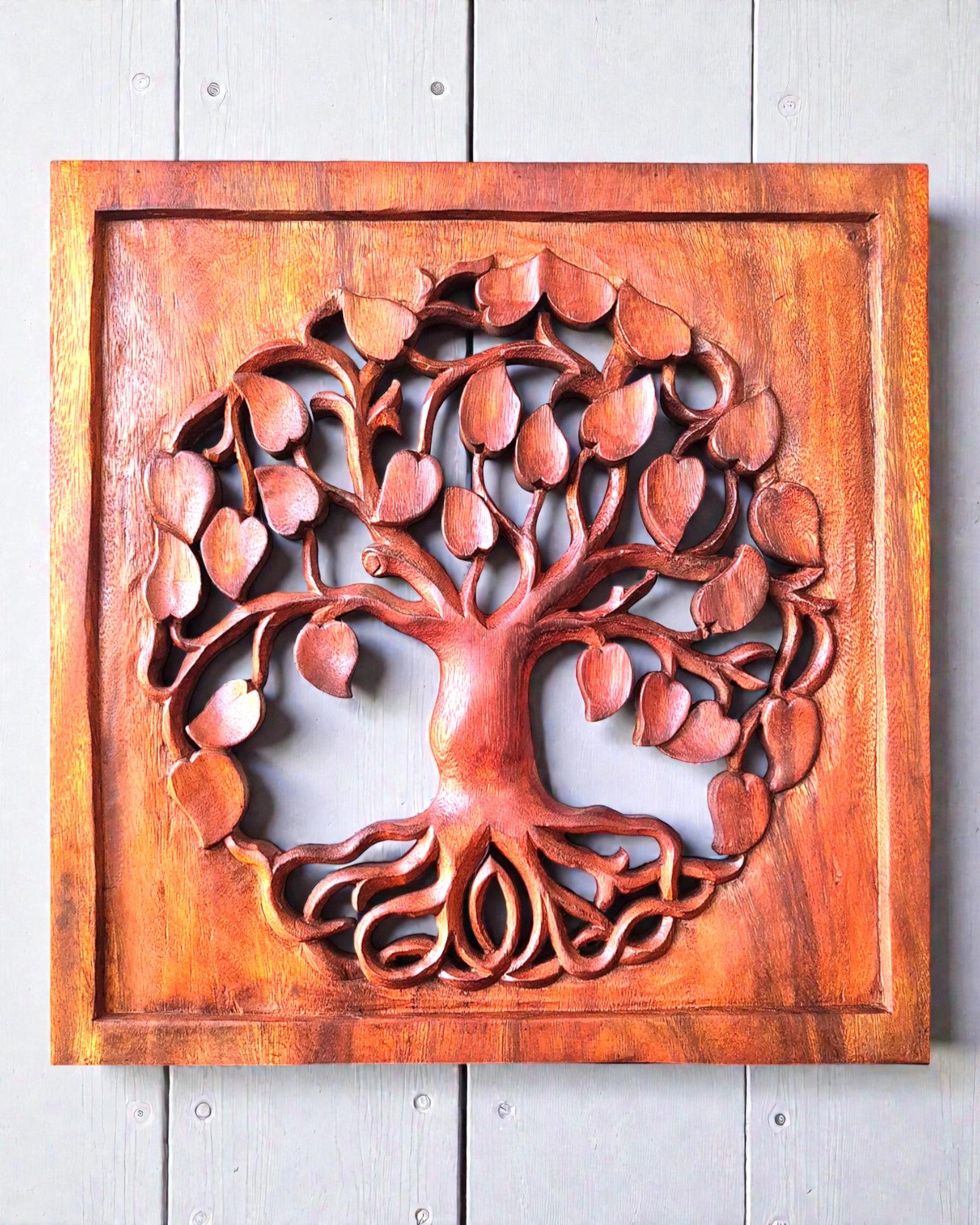 Vierkant Decoratief Wandpaneel – Ronde Levensboom 40x40 cm