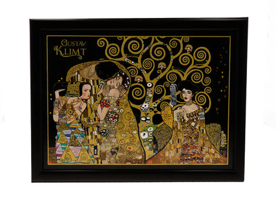 Laptopstandaard G. Klimt, Collage (CARMANI) met mogelijkheid tot personalisatie met gravure, ideaal als cadeau, afmetingen 30.5x40.5cm, stijlvol en comfortabel om op schoot te werken