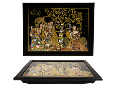 Laptopstandaard G. Klimt, Collage (CARMANI) met mogelijkheid tot personalisatie met gravure, ideaal als cadeau, afmetingen 30.5x40.5cm, stijlvol en comfortabel om op schoot te werken