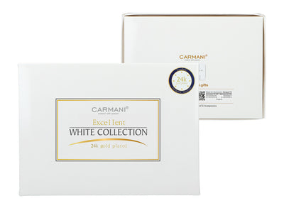 Set van 6 met 24K goud vergulde theelepels Witte Oogjes CARMANI met mogelijkheid tot personalisatie met gravure - elegant cadeau voor elke gelegenheid, afmetingen 13 cm