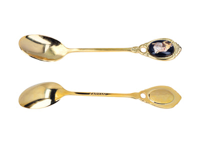 Set van 6 lepeltjes bekleed met 24K goud met Grieks motief