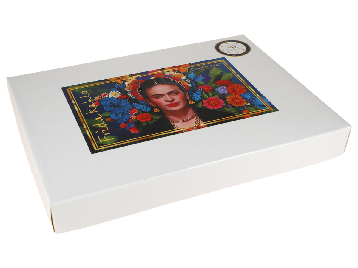 Set van 6 lepeltjes bekleed met 24K goud F. Kahlo met mogelijkheid tot personalisatie met gravure - elegant bestek als cadeau, 13 cm, CARMANI