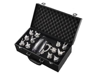 Set van 12 borrelglaasjes 25ml met kan 250ml met mogelijkheid tot personalisatie met gravure