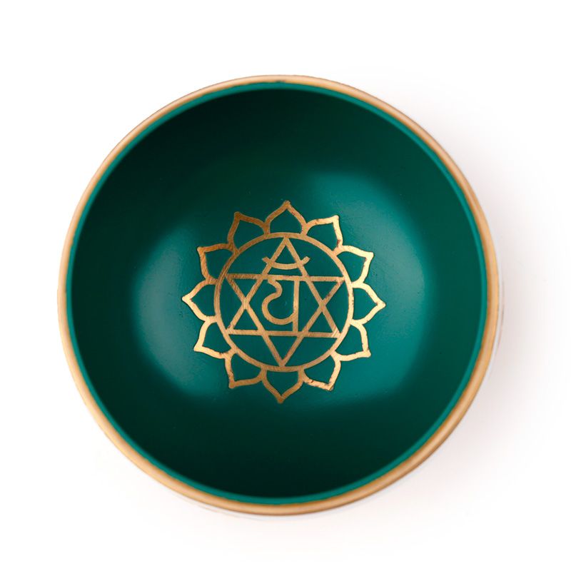 Klankschaal - groene chakra, diameter 10 cm, hoogte 5 cm