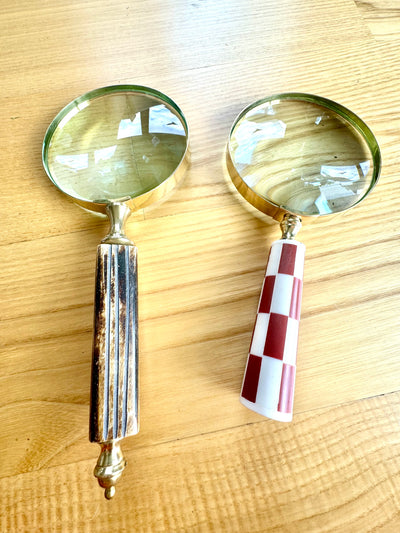 Grote Retro Vergrootglas, mogelijkheid tot personalisatie als cadeau met gravure - varianten om uit te kiezen