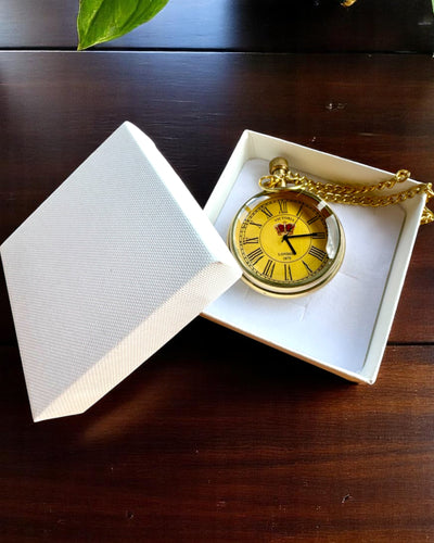 Zakhorloge "Victoria Crown" – Messing, Handgemaakt in India, 5 cm breed, Japans mechanisme, mogelijkheid tot personalisatie met gravure als cadeau