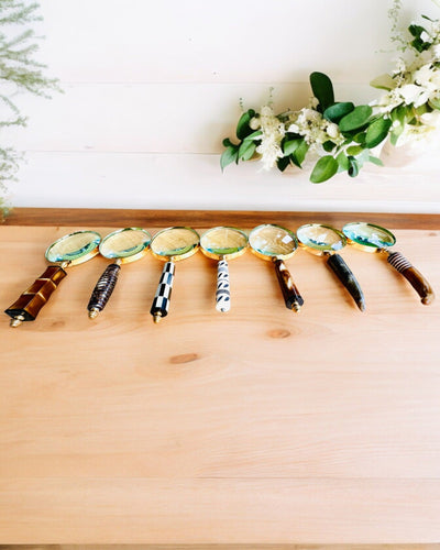 Grote Retro Vergrootglas, mogelijkheid tot personalisatie als cadeau met gravure - varianten om uit te kiezen