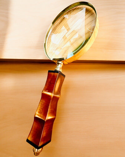 Grote Retro Vergrootglas, mogelijkheid tot personalisatie als cadeau met gravure - varianten om uit te kiezen