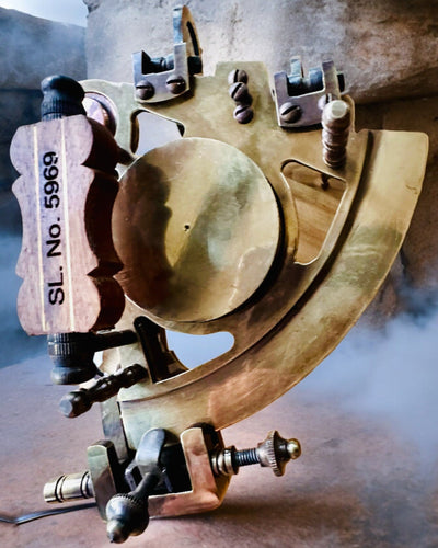 Sekstant Premium met Antiek Kompas - mogelijkheid tot personalisatie met gravure