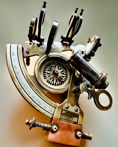 Sekstant Premium met Antiek Kompas - mogelijkheid tot personalisatie met gravure