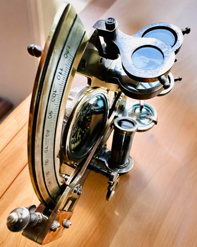 Sekstant Premium met Antiek Kompas - mogelijkheid tot personalisatie met gravure