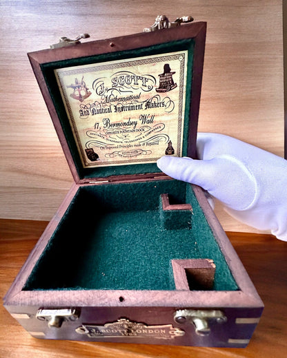 Grote Houten Doos voor Sextant of premium kompas "Mariner's Legacy" met Gravure Optie