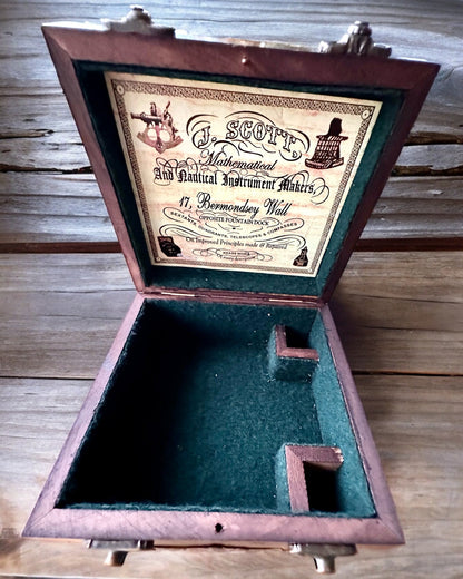 Grote Houten Doos voor Sextant of premium kompas "Mariner's Legacy" met Gravure Optie